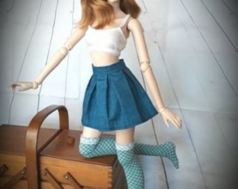 blue pleat skirt to fit Smartdoll 1/3 scale