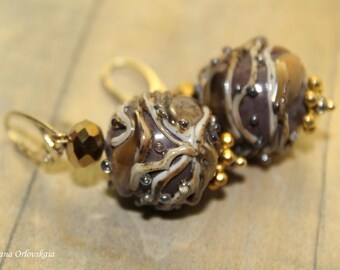 Earrings Chocolate and caramel