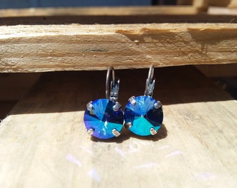 Mermaid Blue Swoarvoski earrings