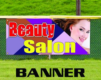 Beauty Salon All Weather Promotional Advertising Retail Vinyl Banner Sign
