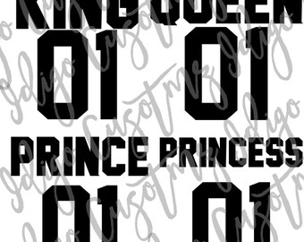 King and Queen Family SVG, King 01, Queen 01, Prince 01, Princess 01, Couple SVG, King, Queen, Prince, Princess, PNG