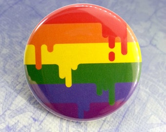 Button - LGBT Gay Rainbow Queer Pride Flag!
