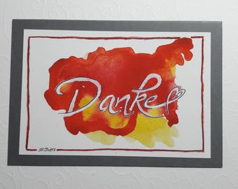 Hand Painted Greeting Card Thank you
