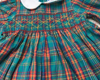 Vintage Jeffery Ohrenstein Hand Smocked Baby Dress 100% Cotton 9 Months