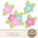 Spring Digital Papers and Flower Clipart Tulip Blossom