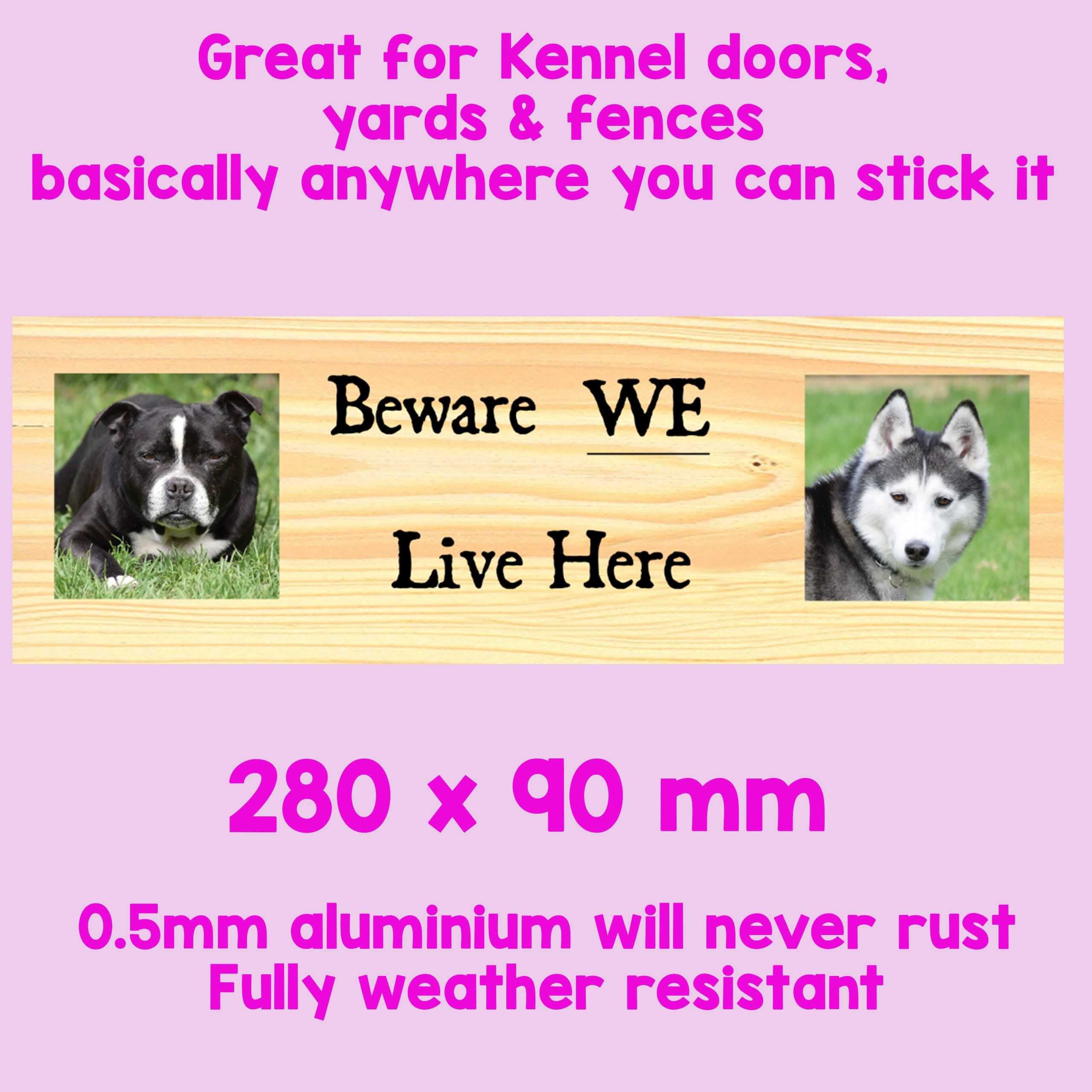 Personalised DOG KENNEL METAL Sign Dog Grooming Warning Sign