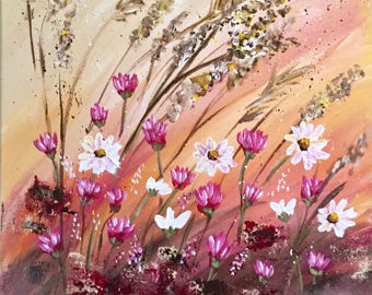 Wildflower Painting, Flower Painting, Wall Art, Fine Art, Home Decor, Nature, Gift