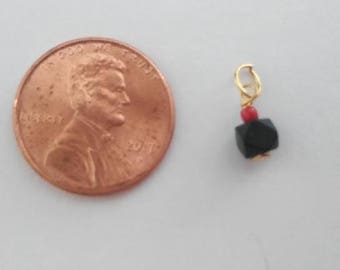 Genuine Azabache with 14K Gold hardware pendant 5MM