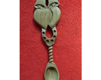 Hand Crafted Welsh Love Spoon 8D Light