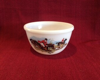 Pyrex JAJ Hunting Scene Tally Ho Mixing Bowl 1 pint circa 1960