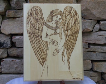 Angel Woodburning Pyrography