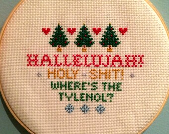National Lampoon's Christmas Vacation Clark Griswold monologue cross-stitch pattern