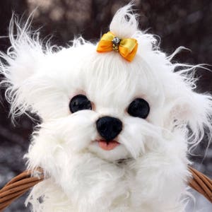 stuffed maltese dog