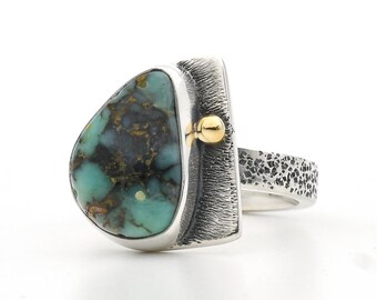 Turquoise Ring, Seven Dwarfs Turquoise, Variscite Ring, Sterling Silver Turquoise Ring, Turquoise Jewelry, Handmade Ring, Statement Ring