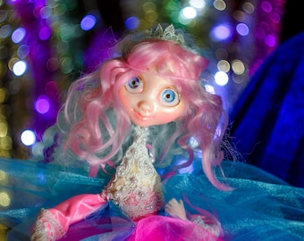 Whimsical doll art whimsi colorful art doll Whimsical decor funny doll Whimsical art doll handmade unusual art dolls bright doll OOAK doll