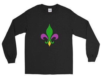 Fleur De Lis Mardi Gras New Orleans Funny T-Shirt Long Sleeve T-Shirt