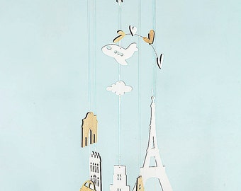 modern baby mobile - white - baby mobile - lasercut