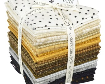 Woolies -FLANNEL (20) Fat Quarter Bundle - Maywood Studio - by Bonnie Sullivan - Neutrals