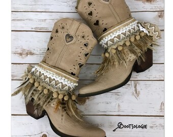 Custom reworked festival boho cowboy boots -western boots. Leather boots. Custom boots. Wedding boots.