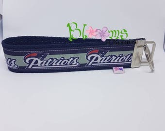 New England Patriots, wrist key chain, key fob wristlet, keychain