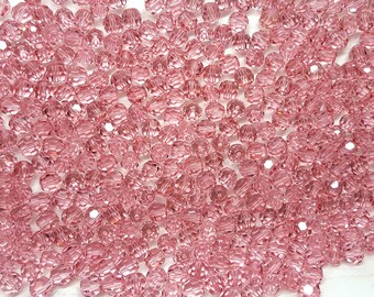 Swarovski Crystal (5000) 6mm Light Rose Faceted Round Beads - 12 Pack
