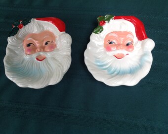 Vintage Santa Christmas Dishes Decorations