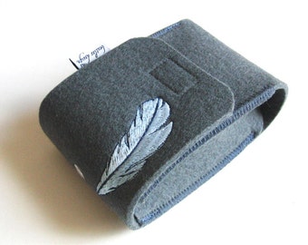 Cameracase, wool felt, embroidery