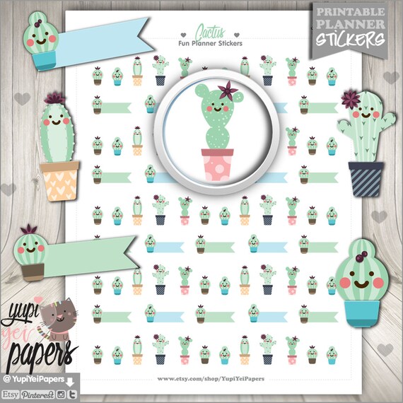 printable tumblr sticker Planner Planner Cactus Printable Stickers Stickers Stickers