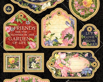 Graphic 45 Floral Shop Chipboard Pieces - 6X12