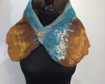 Felt Cowl scarf "Tide"