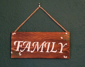 Rustic "Family" Wooden Sign