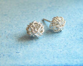 Silver Stud Earrings Sterling Silver Studs Love Knot Earrings Silver Earrings Birthday Gift Minimalist Jewellery Unique Bridesmaids Gifts