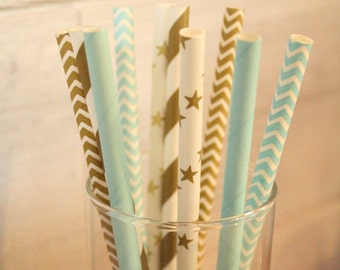 Birch Party Straws, Birch Paper Straws, Birch Straws, Wedding Buffet Straws, Wedding Shower Straws, Birthday Party Straws, Set of 10