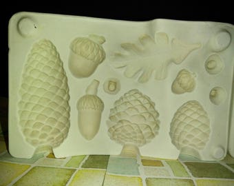 1976 HM 134 DUNCAN Molds Pinecones, Oakleaf, and Acorns Ceramic or Porcelain Slip Casting Mold