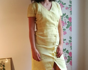 Agnes - Vintage buttoned and belted back wrap dress