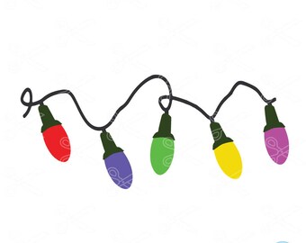 Christmas Lights SVG, DXF, PNG, Eps Cutting Files, merry Christmas Svg, merry Christmas clipart, silhouette cameo & cricut, winter svg file
