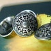 Metal Buttons - Medieval Filigree Metal Buttons , Nickel Silver Color , Domed , Openwork , Shank , 0.67 inch , 10 pcs
