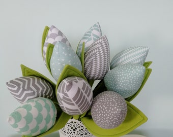 Tulips mint and grey