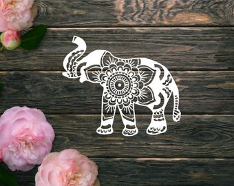 Elephant Mandala Decal - Elephant Decal - Yeti Decal - Decal for car - Laptop Decal - Pretty Decal
