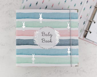 BABY MEMORY BOOK | Baby Book | Baby Gift | Baby Album | Baby Keepsake | Modern Baby Book | Binder Memory Book | Baby Shower Gift | Neutral