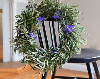 Sea Lavender and Olive Wreath | Spring Wreath | Spring Wreaths for Front Door | Olive Wreath | Wreaths for Easter | Outdoor Wreaths