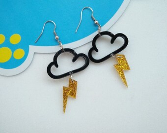 Thunder & Lightning Earrings Steampunk Hip Hop Punk