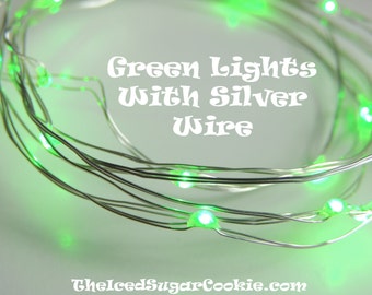 Green Birthday Party Lights by TheIcedSugarCookie.com-LED Battery Operated Lights 6.6 ft-Monster Mash,