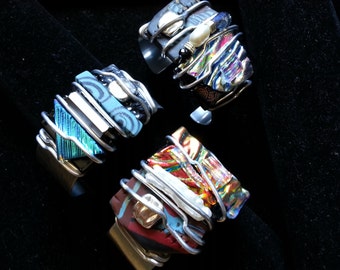 dichroic glass cuff bracelet