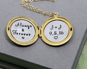 Personalized Locket Necklace, Initial Necklace, Locket Necklace, Initial Locket, Personalized Necklace, Anniversary Date, Gift for Women