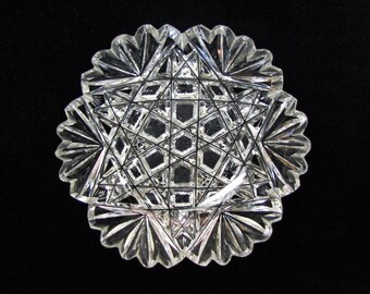 Antique cut glass nappy, American brilliant cut glass small dish
