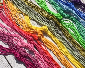Silk Cords, CHOOSE Your COLOR, 2mm to 3mm Qty 1 to 20 Pick One Color Hand Dyed Bulk Strings Assorted Rainbow or Neutral Colors Silk, Cording