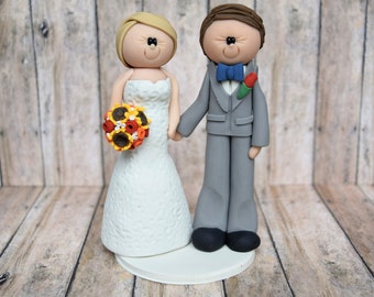 Bride and Groom Cake topper DEPOSIT, personalized wedding cake topper, custom wedding, bride and groom cake topper