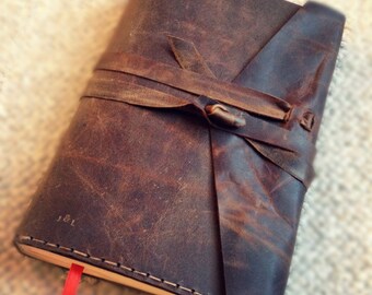 REAL LEATHER JOURNAL Brown Envelope Style Personalized Rustic Leather Journal Sketchbook Notebook Travel Gift Journal