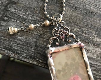 Vintage Rose Soldered Necklace